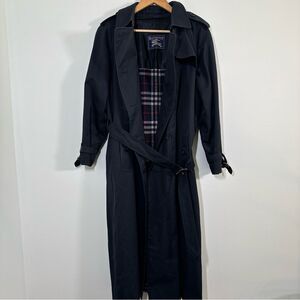 Burberrys Navy Blue Women's Double Breasted Lined Trench Coat Size 10 Long